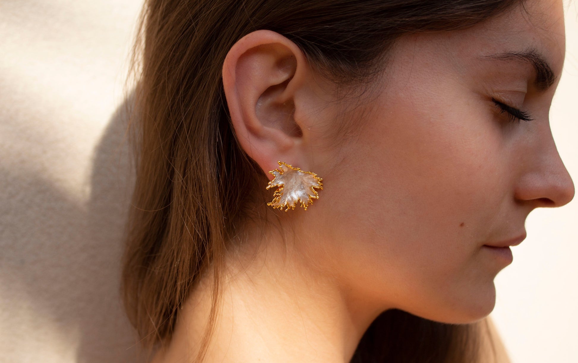 Artemis earrings, Diana leaf earrings